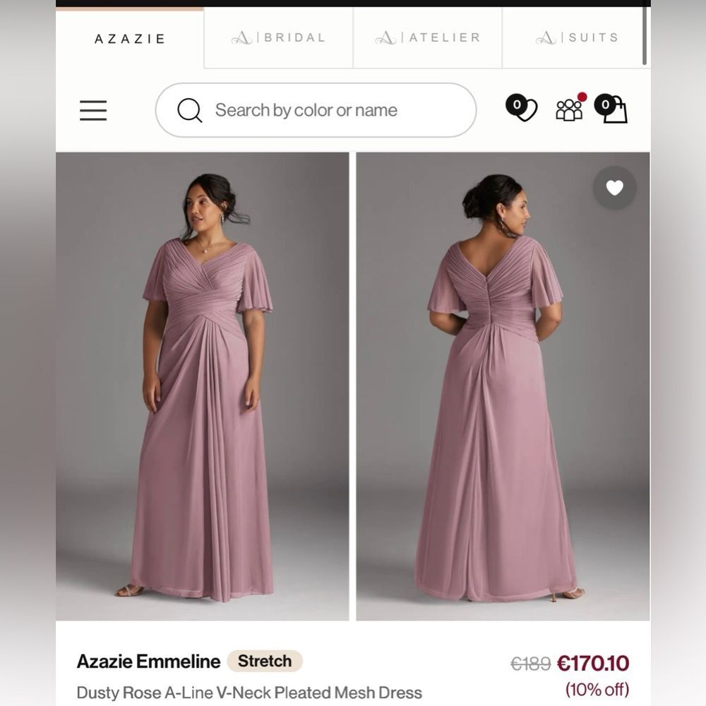Azazie Mauve Maxi Dress with V-Neck